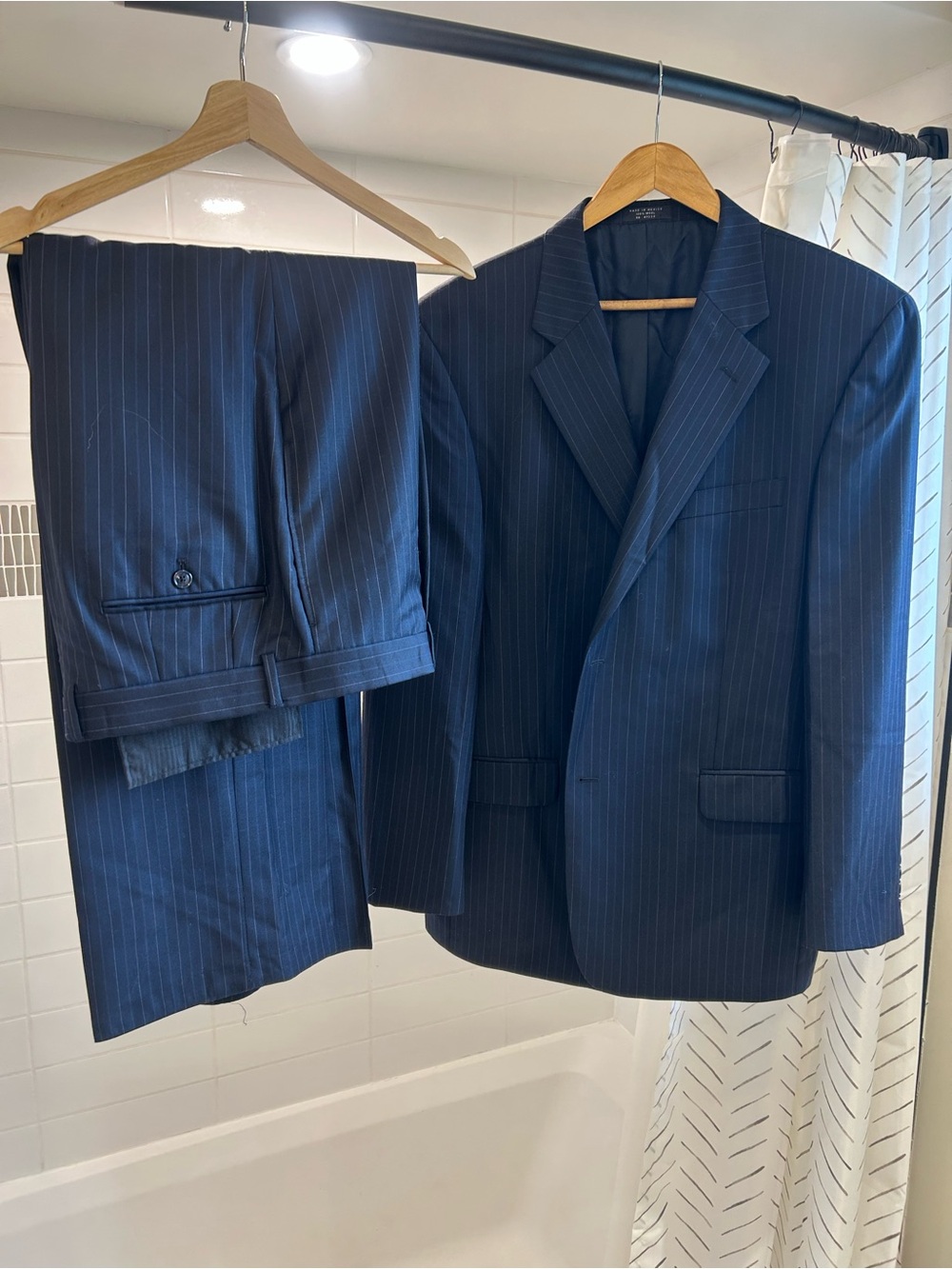 Donald Trump Navy Pinstripe Two-Piece Suit - Classic Business Blazer & Trousers